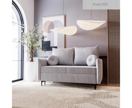 Nowoczesna mała sofa z małymi okrągłymi poduszkami Lion Small