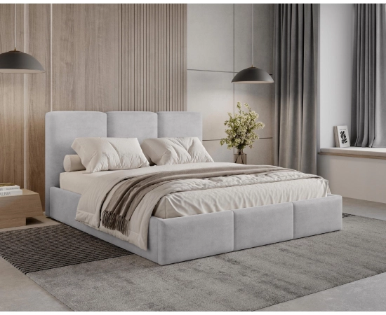 Polster-Doppelbett 200x200 mit Stauraum schlankes Design Elora