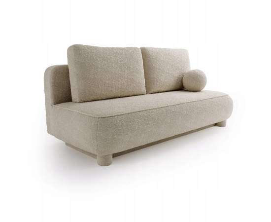 2-Sitzer Sofa runde Kissen Bouclé-Stoff Toby