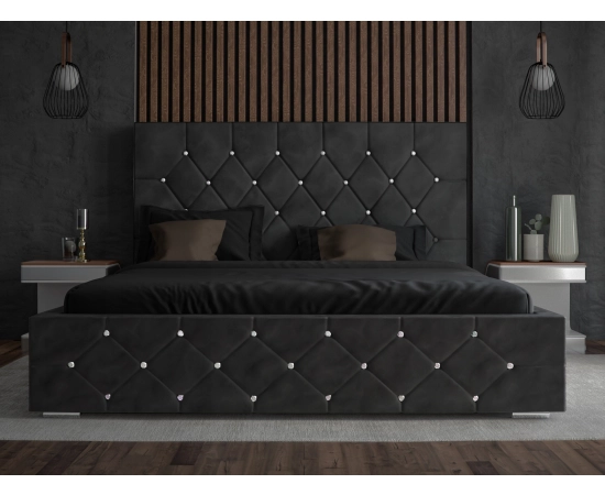 Łóżko tapicerowane pikowane glamour 180x200 Crystal