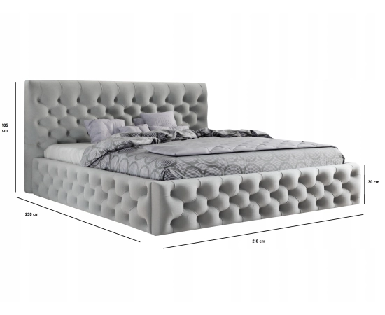 Łóżko tapicerowane pikowane Chesterfield 200x200 Venom