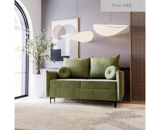 Nowoczesna mała sofa z małymi okrągłymi poduszkami Lion Small