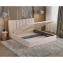 Polsterbett 140x200 mit Bettkasten schlankes Design Nuvia