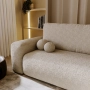 Bouclé Ecksofa mit Schlaffunktion & runden Formen Ornello L