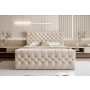 Małe łóżko kontynentalne CHESTERFIELD z dużym pojemnikiem 120x200 Milo