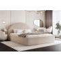 Łóżko tkanina boucle slim stylowe zaglowie pojemnik stelaż 160x200 Velora