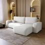 Bouclé Ecksofa mit Schlaffunktion & runden Formen Ornello L