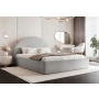 Łóżko tkanina boucle slim stylowe zaglowie pojemnik stelaż 160x200 Velora