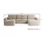 Bouclé U-Sofa mit Schlaffunktion & runden Formen Ornello U