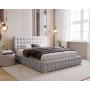 Gepolstertes Bett 140x200 mit Bettkasten und Lattenrost Palmo