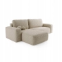 Bouclé Ecksofa mit Schlaffunktion & runden Formen Ornello L