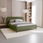 Łóżko sypialniane obłe kształty tkanina boucle 180x200 Eve