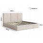 Polster-Doppelbett 200x200 mit Stauraum schlankes Design Elora