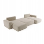 Bouclé U-Sofa mit Schlaffunktion & runden Formen Ornello U