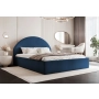 Łóżko tkanina boucle slim stylowe zaglowie pojemnik stelaż 160x200 Velora