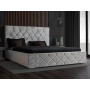 Łóżko tapicerowane pikowane glamour 180x200 Crystal
