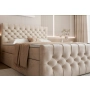 Małe łóżko kontynentalne CHESTERFIELD z dużym pojemnikiem 120x200 Milo