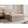 Małe łóżko kontynentalne CHESTERFIELD z dużym pojemnikiem 120x200 Milo