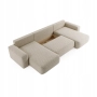 Bouclé U-Sofa mit Schlaffunktion & runden Formen Ornello U
