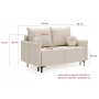 Nowoczesna mała sofa z małymi okrągłymi poduszkami Lion Small