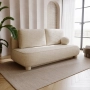 2-Sitzer Sofa runde Kissen Bouclé-Stoff Toby