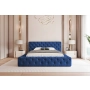 Chesterfield łóżko z grubymi boczkami pojemnikiem i stelażem 140x200 Clara