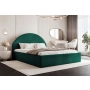 Łóżko tkanina boucle slim stylowe zaglowie pojemnik stelaż 160x200 Velora