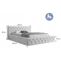 Łóżko pikowane z grubej pianki Chesterfield szeroka rama 160x200 Clara